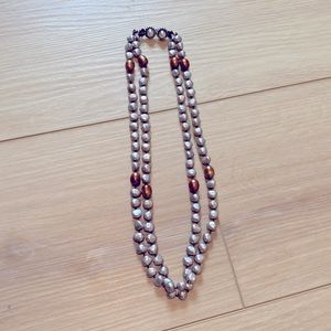 Pearl double strand necklace 925 sterling clasp